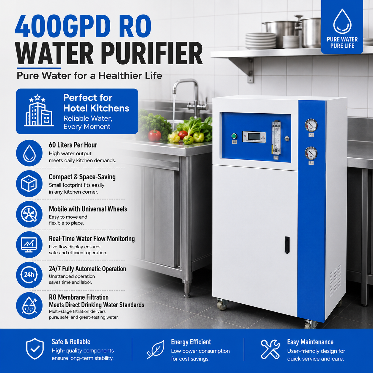 Low-pressure 400G Blue Tank RO