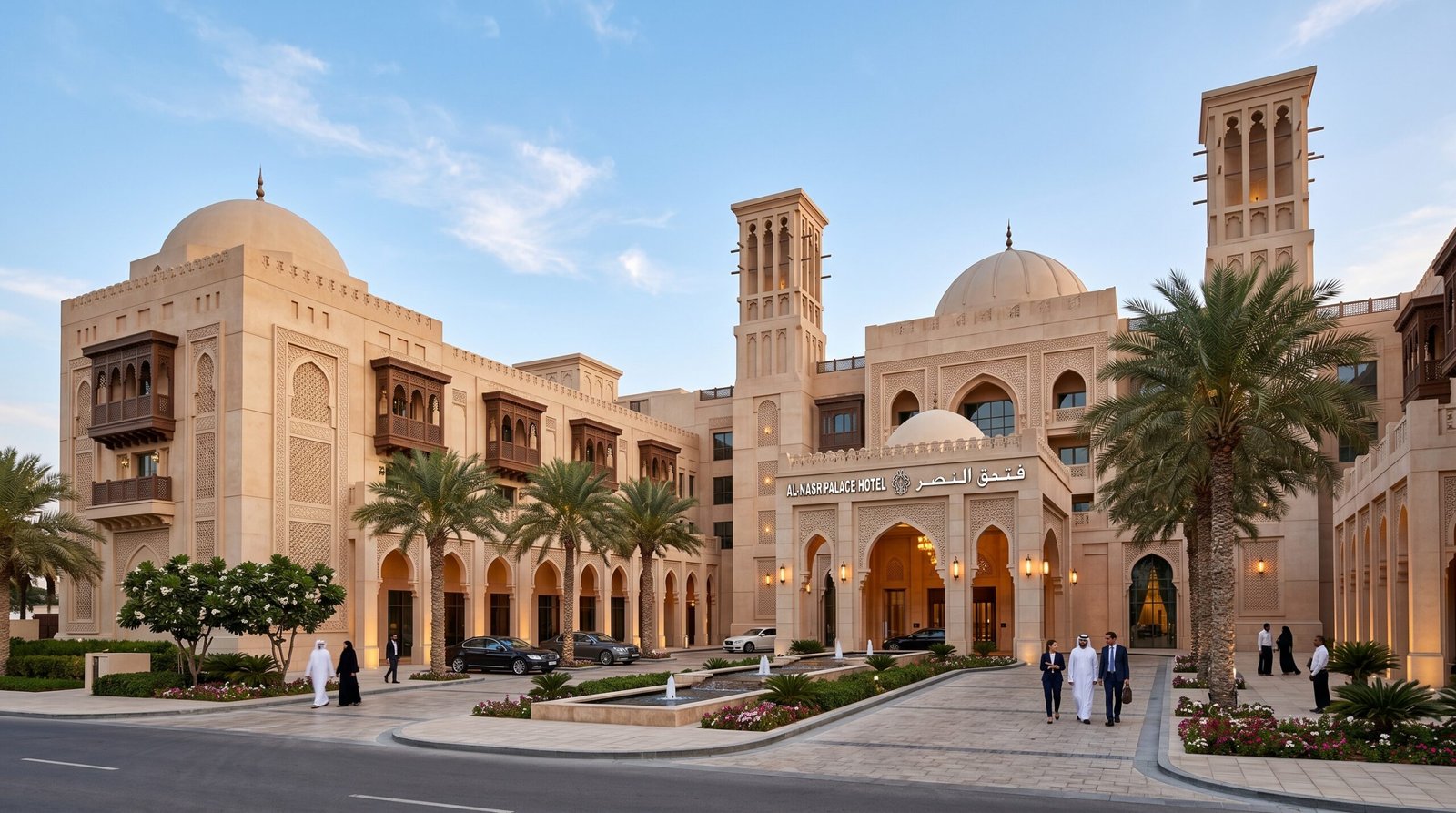 Luxury Middle East Hotel Exterior with Sustainable Water Solutions